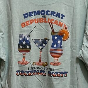 Men's Joe Marlin "Democrat or Republican I Belong to the Cocktail Party" T-Shirt